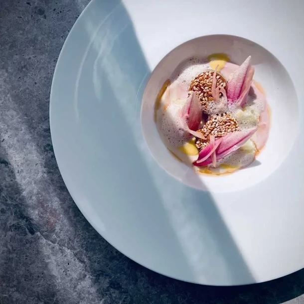 jakobsmuschel und magnolie foto christian woeber